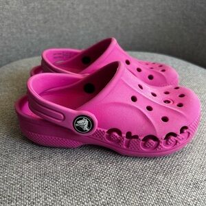 Crocs Baya Pink Clogs Water Shoes Slip On Slides Comfort Sandals Kids Size 9